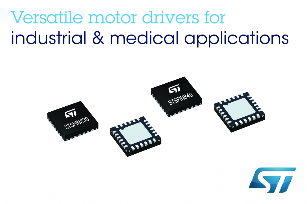 ST新闻图片 8月27日——意法半导体发布新款STSPIN电机驱动器,可简化中低功率电机驱动设计,提高电机控制的灵活性 ST新闻图片 8月27日——意法半导体发布新款STSPIN电机驱动器,可简化中低功率电机驱动设计,提高电机控制的灵活性