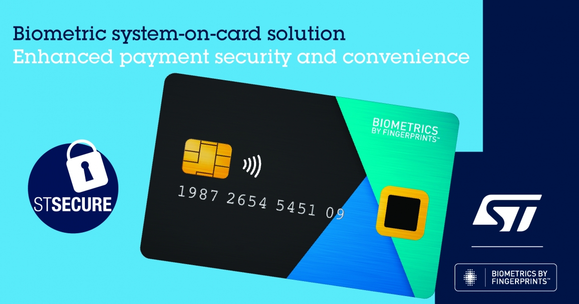 ST新聞稿2020年7月13日——意法半導體與Fingerprint Cards合作開發，推出先進的生物識別支付卡解決方案.