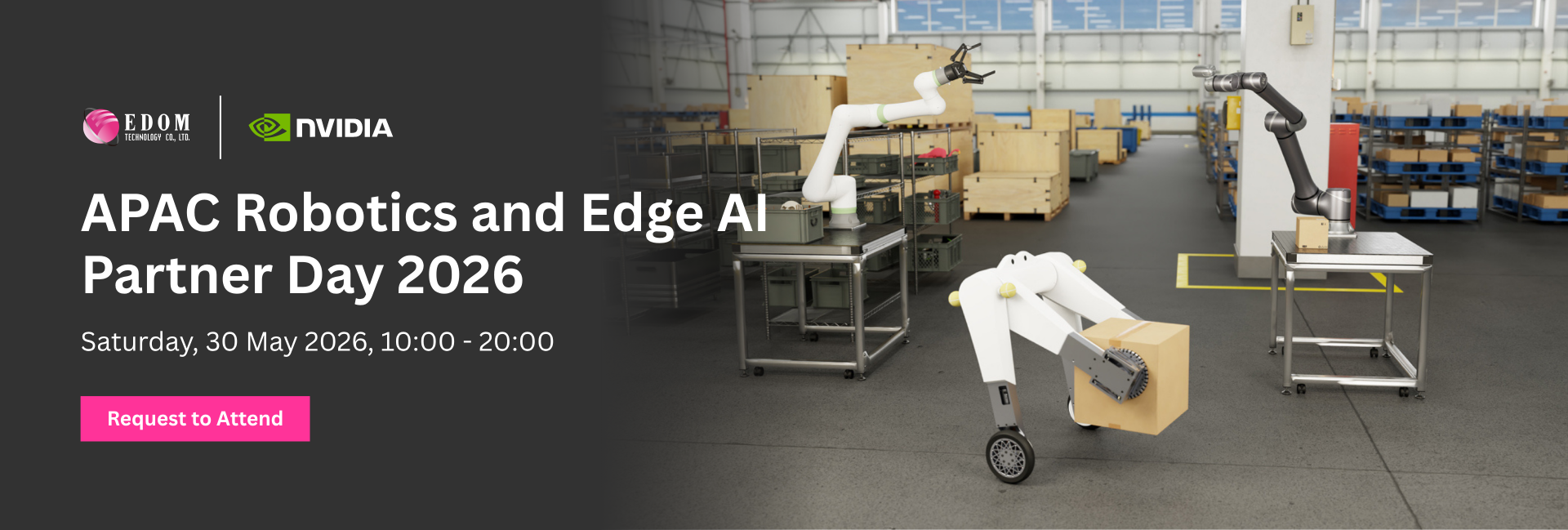 Key Visual of APAC Robotics and Edge AI Partner Day 2026 co-organized by EDOM Technology and NVIDIA