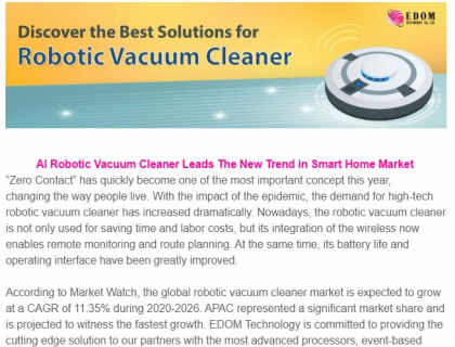 May Newsletter: AI Robotic Vacuum Cleaner Leads The New Trend in Smart Home Market